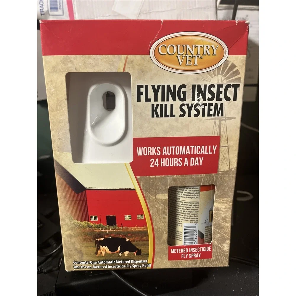 Country Vet Flying Insect Kill System Automatic Dispenser comes w/one Can Spray